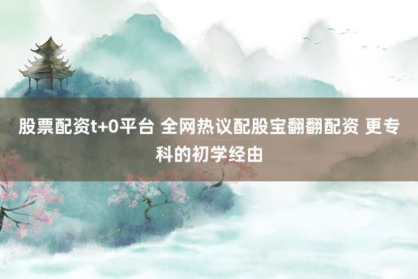 股票配资t+0平台 全网热议配股宝翻翻配资 更专科的初学经由