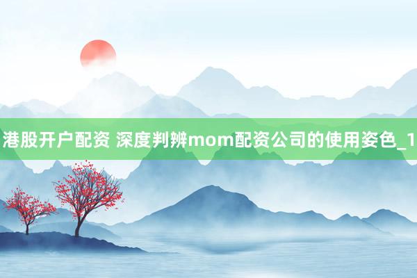 港股开户配资 深度判辨mom配资公司的使用姿色_1